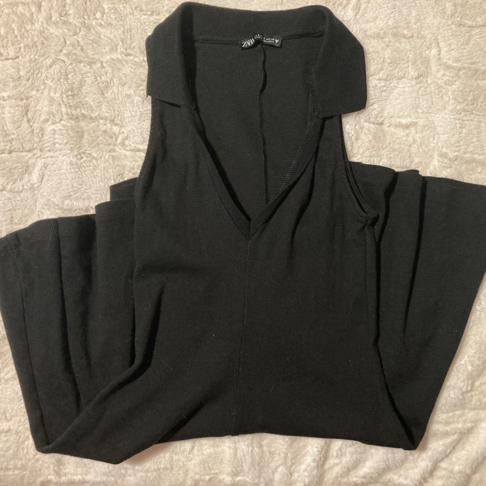 Black Zara Collared Mini Dress - Picture 3 of 4